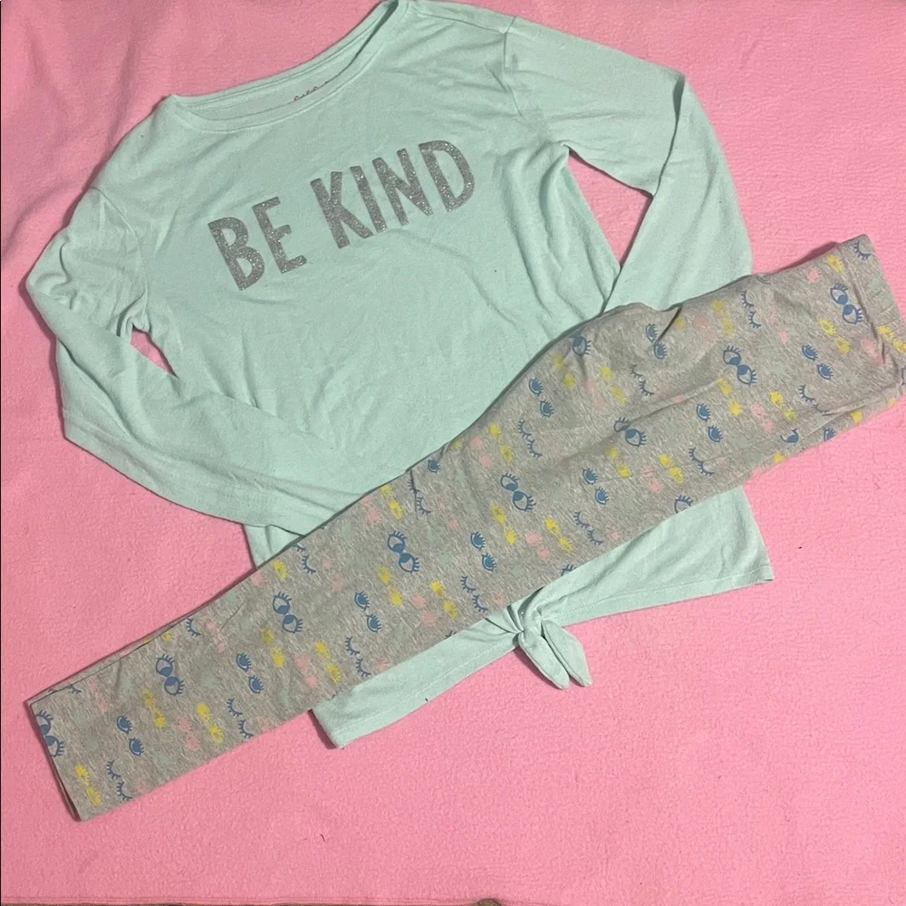 Be kind long sleeve and legging set - Mint and Gray